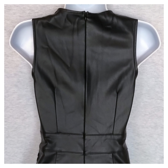 Zara Faux Leather Textured Sheath Dress - Picture 8 of 9
